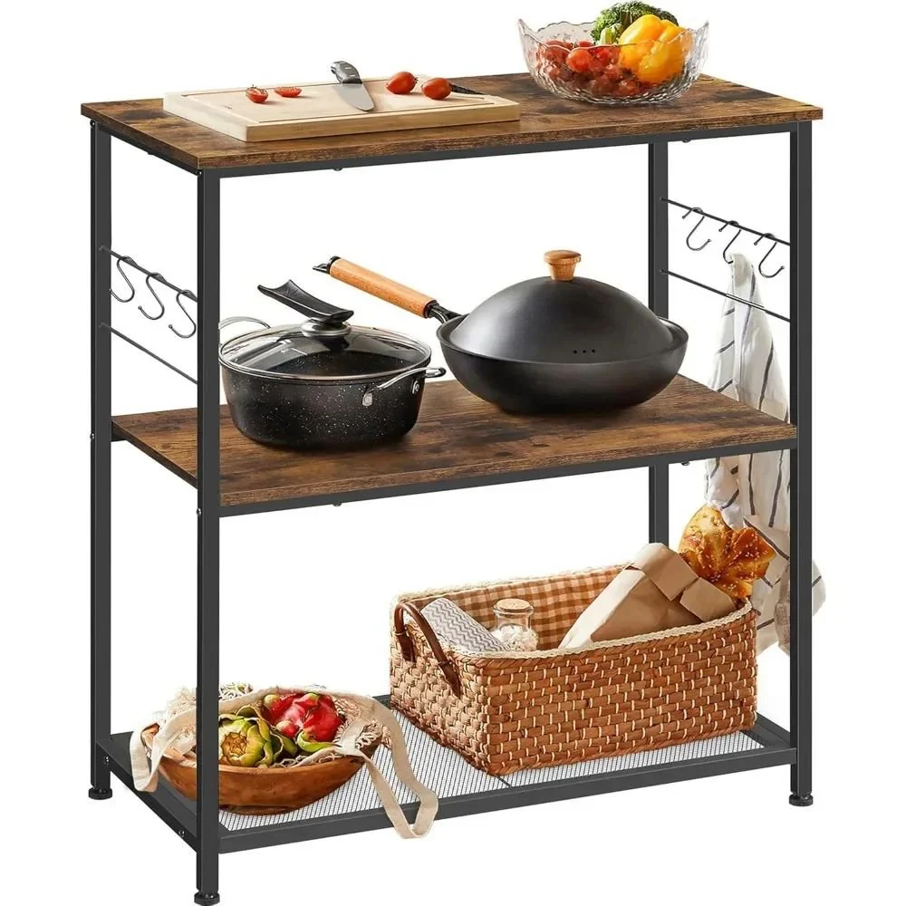 Storage Rack with Shelves and Hooks