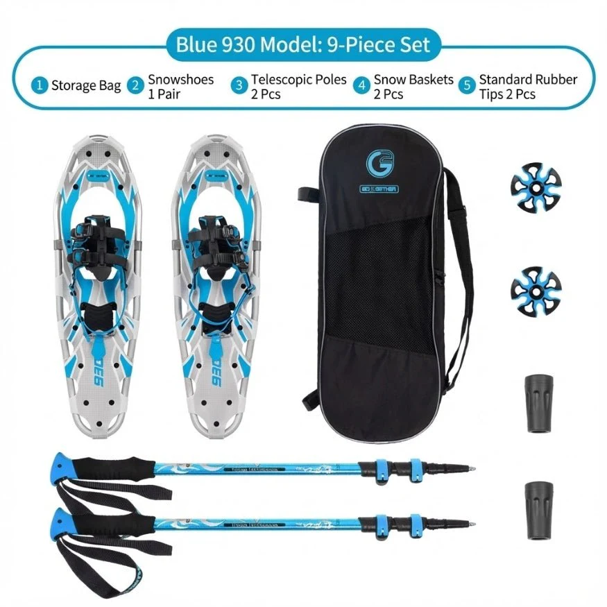 Lightweight All-Terrain Snowshoes for Adults – Complete 9-Piece Winter Hiking Set with Adjustable Trekking Poles, Snow Baskets & Carry Bag – Durable & Cold Resistant Gear for Men and Women - Image 21