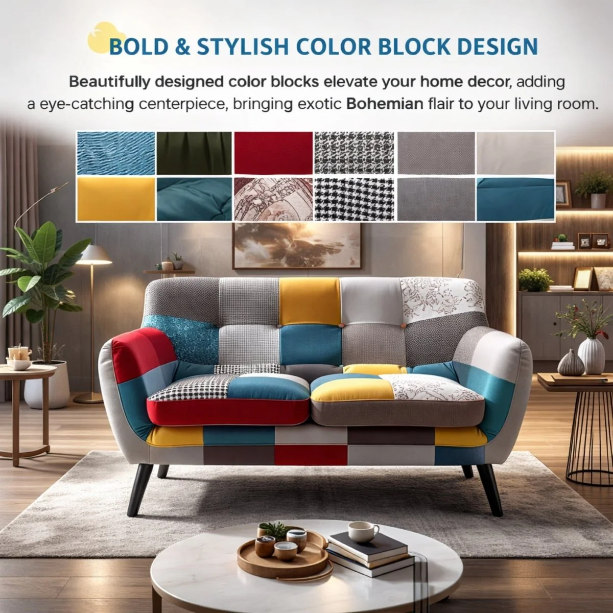 The Bohemia Mosaic Collection | Artisan Patchwork Linen Seating - Image 3