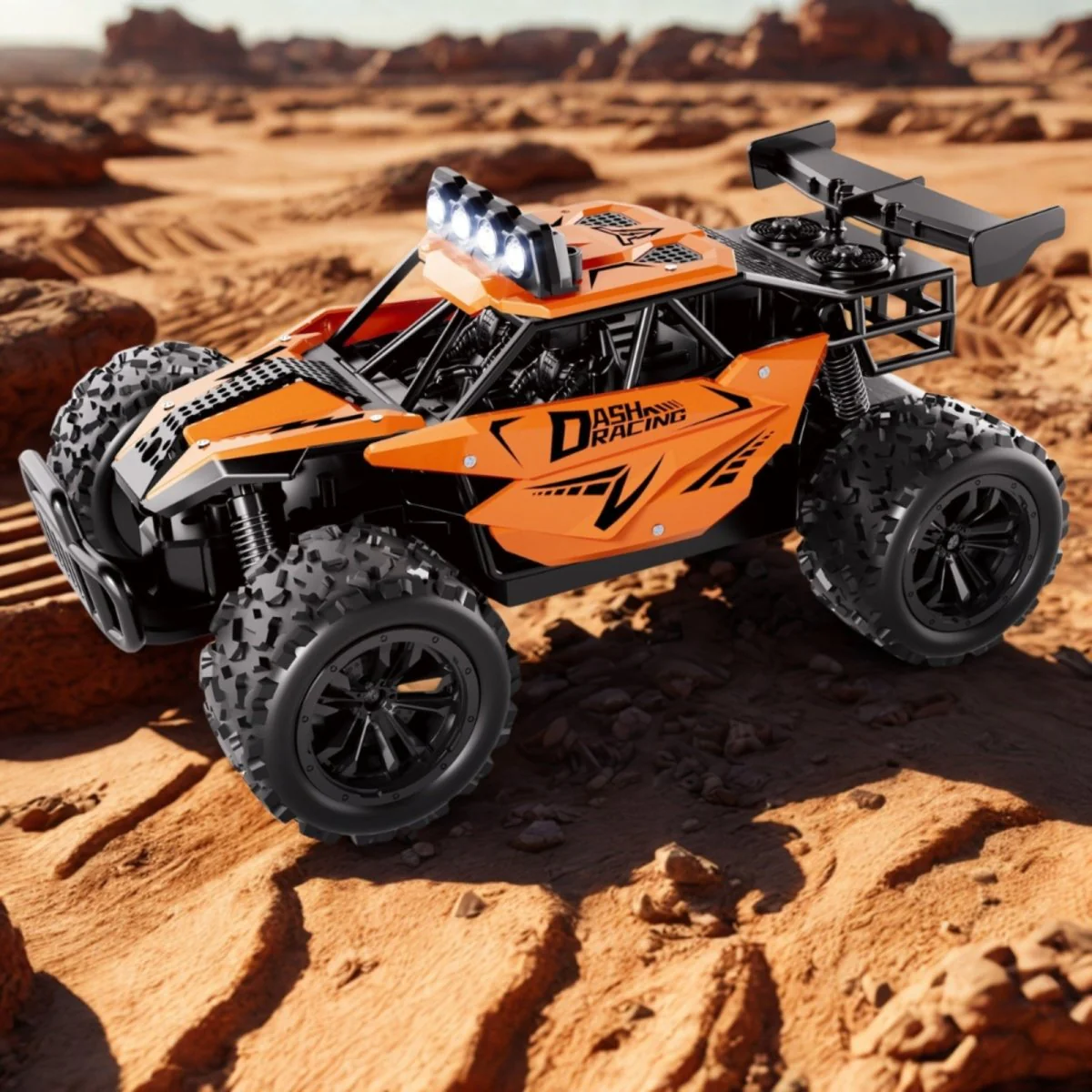 Rechargeable Alloy RC Car with LED Lights – Turbo Speed Racer - Image 4