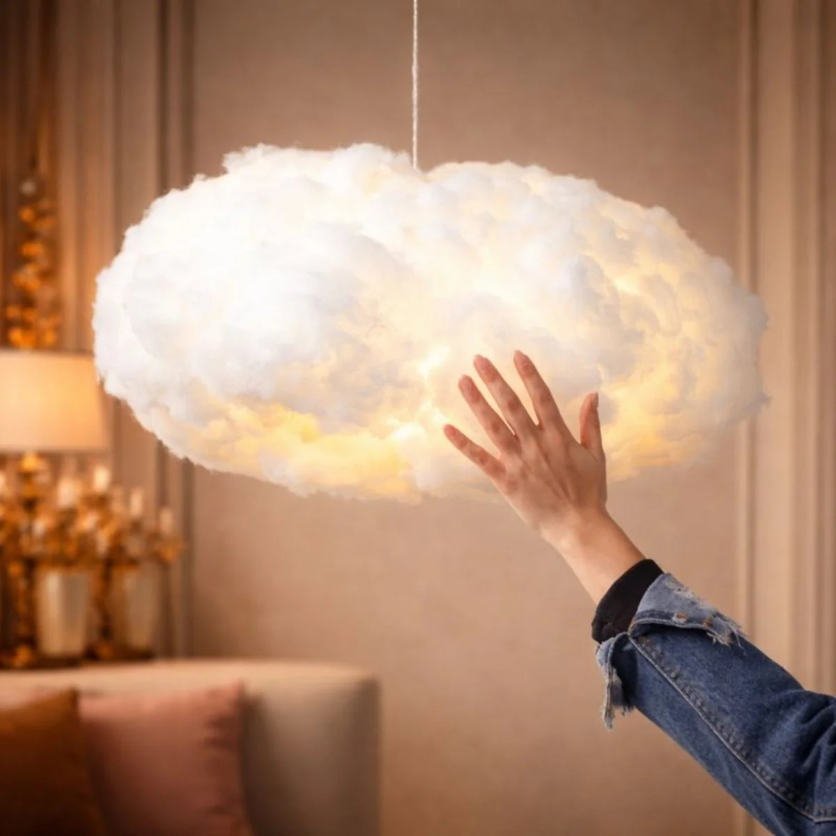 Dreamy Floating Cloud Pendant Light – Modern LED Cotton Chandelier for Living Room, Bedroom & Nursery - Image 7