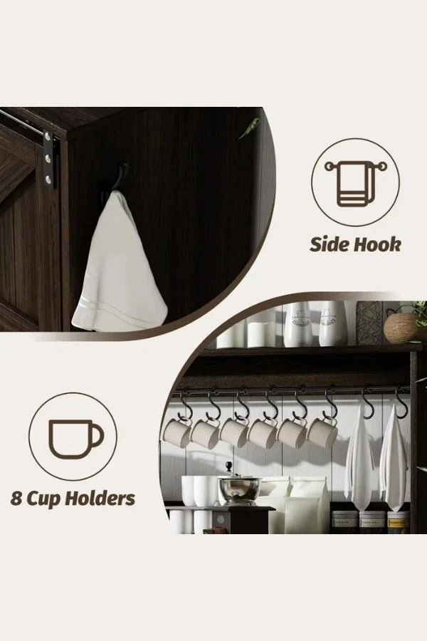 Farmhouse Coffee Bar Cabinet - Image 4