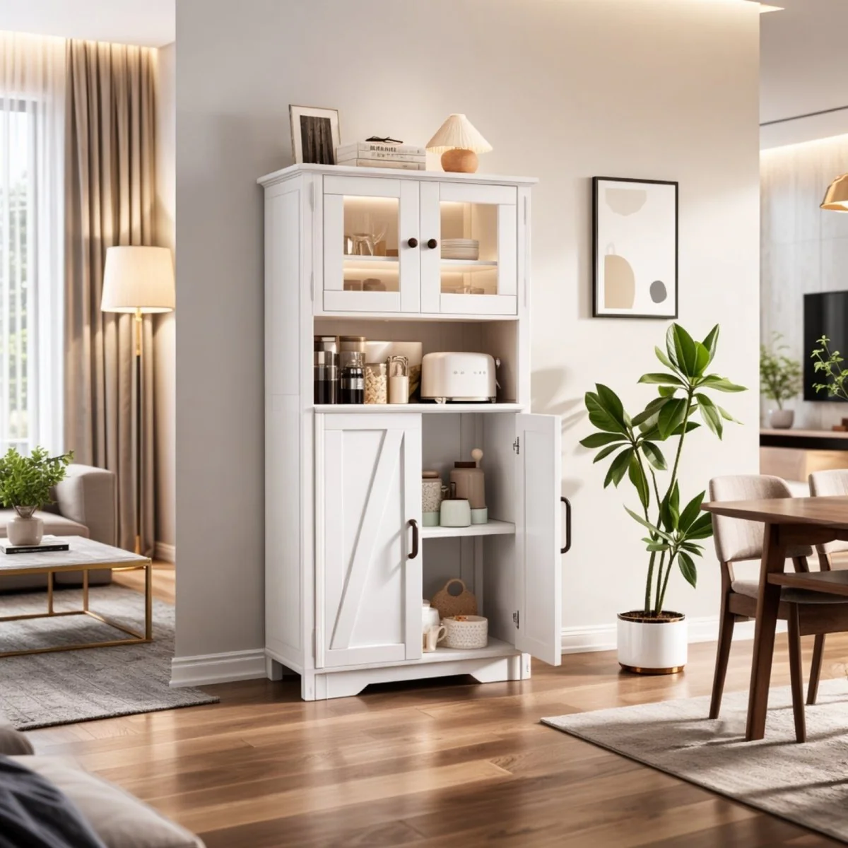 The Hudson Larder | Farmhouse Coffee Bar &amp; Display Hutch - Image 3