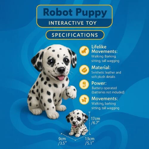 Interactive Plush Dalmatian Robot Puppy – Realistic Walking & Barking Electronic Pet - Image 4