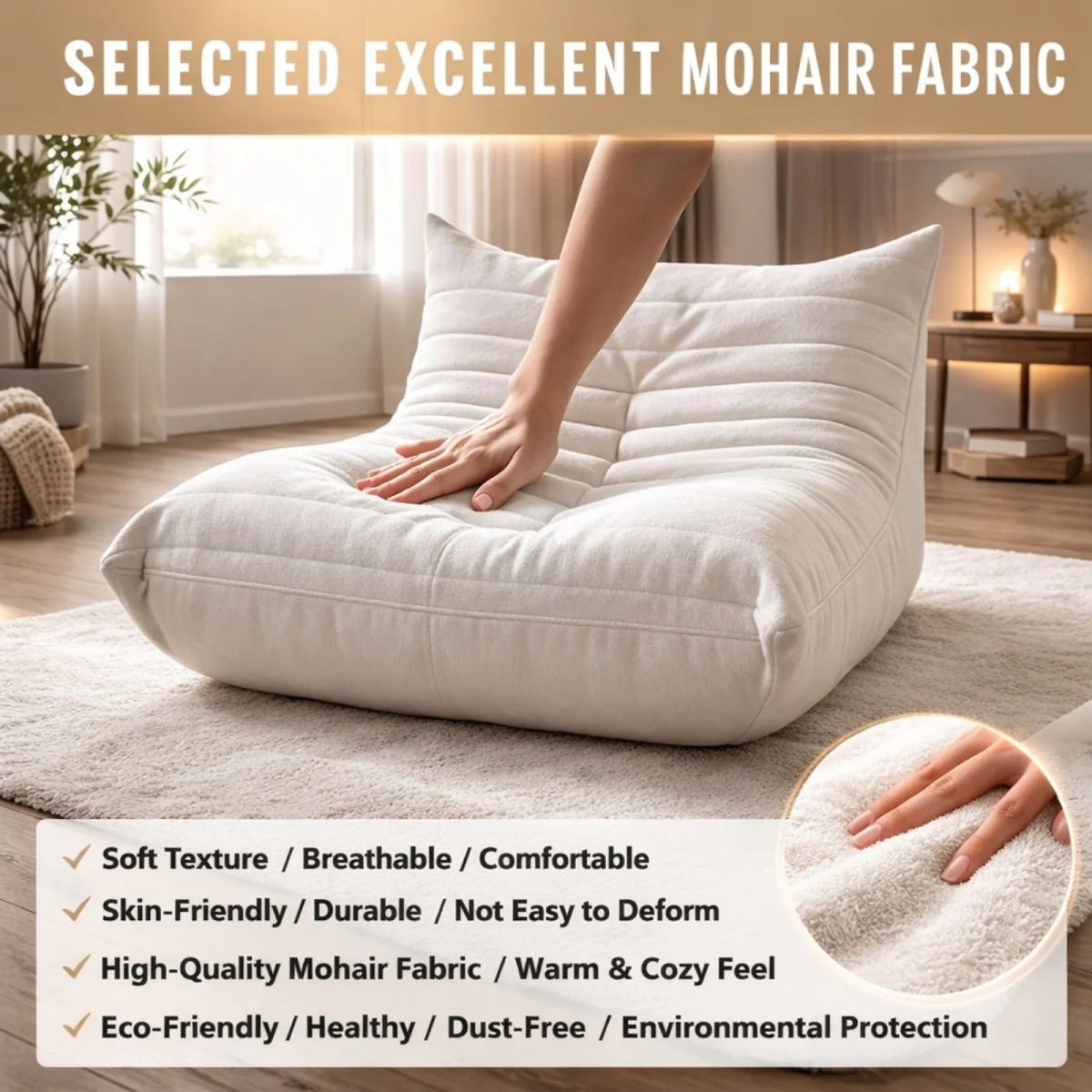 The Dune Low-Profile Lounge | Tufted Mohair Floor Sofa - Image 19