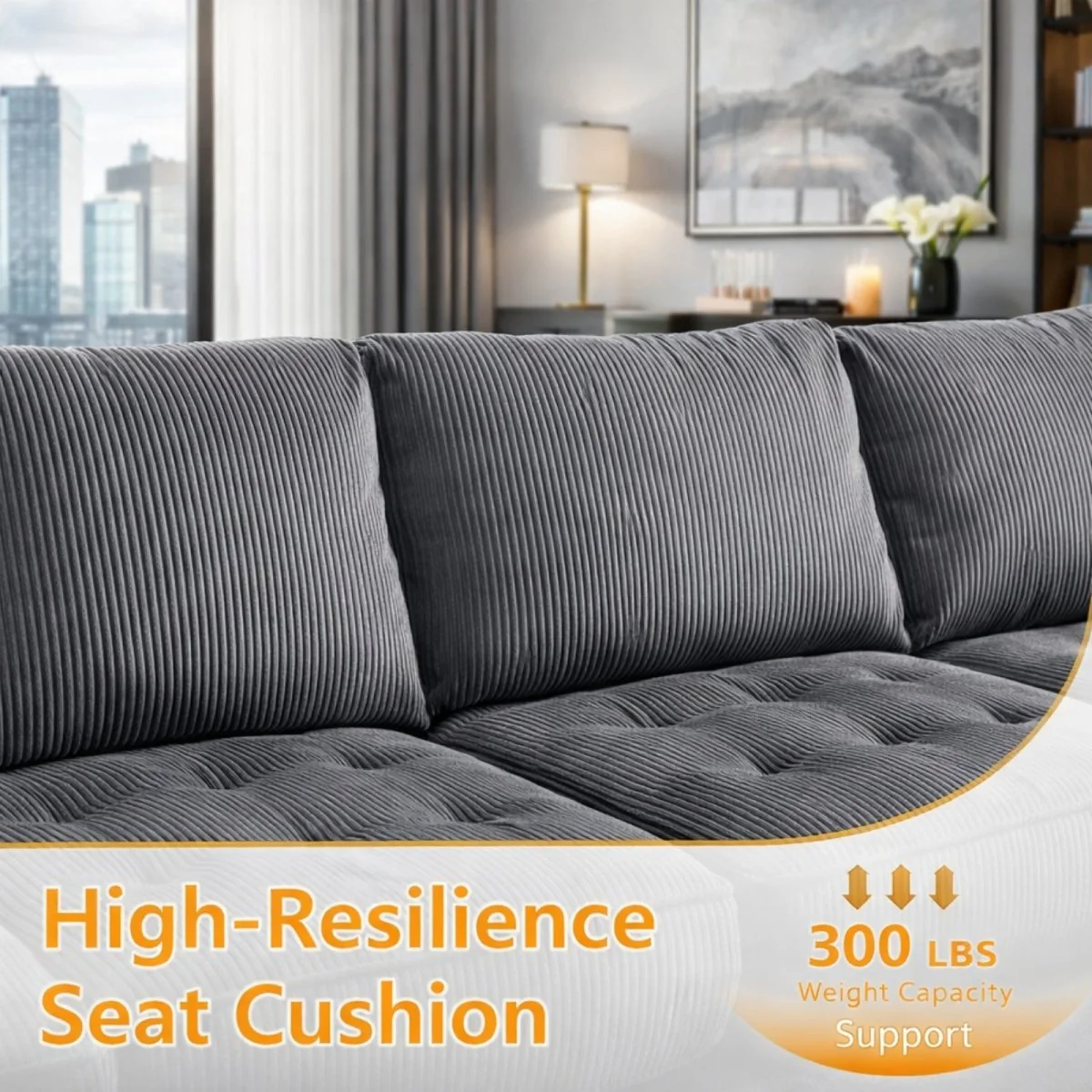 The Loft Modular Collection | Deep-Corduroy Cloud Sectional - Image 12