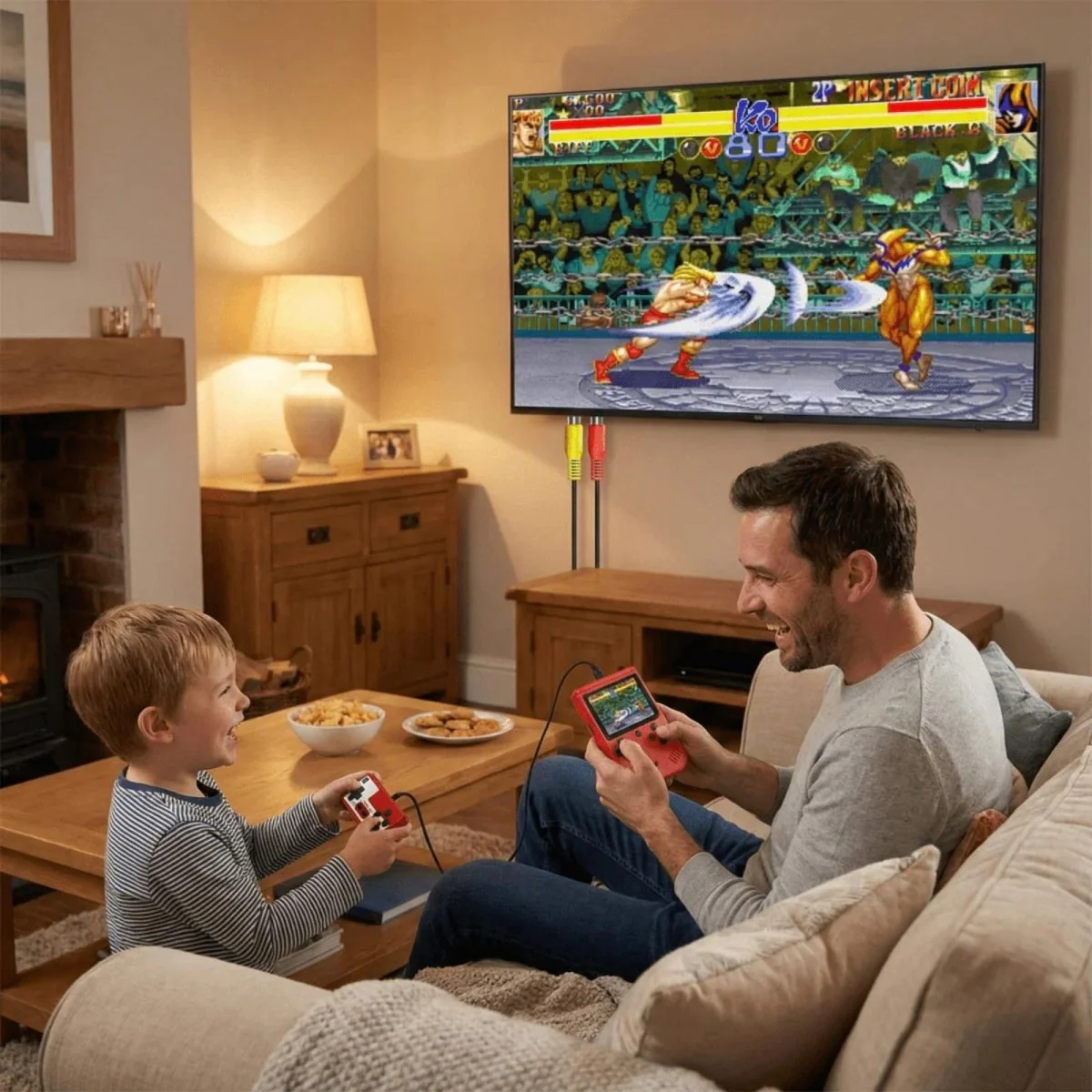 Retro Games Red Console Handheld with 400 Games (with Controller) - Image 5