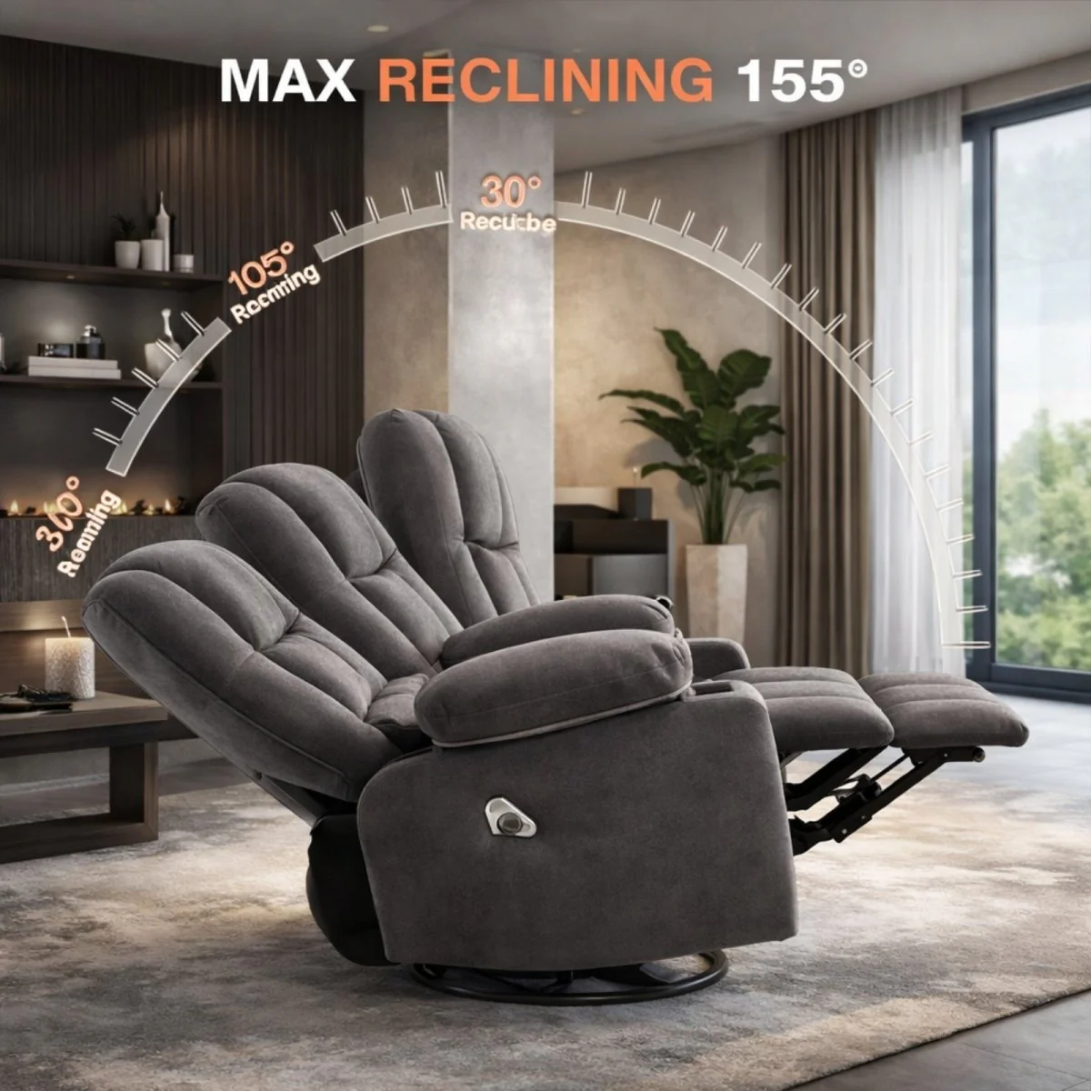 The Serenity Massage Glider | Heated Swivel Recliner - Image 6