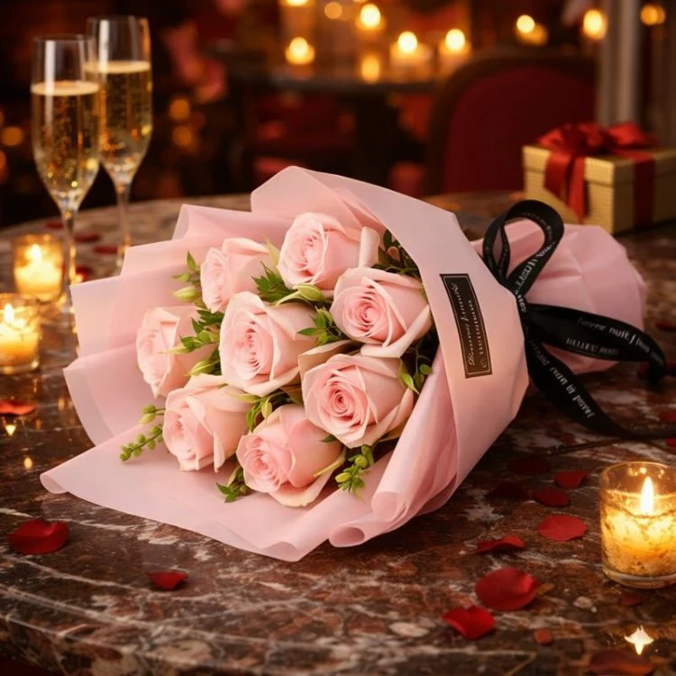 Red Forever Roses Bouquet | Roses That Last A Year | Romantic Anniversary Gift for Her | 9 Stem Hand-Tied Luxury Floral Arrangement | Kouvr - Image 4