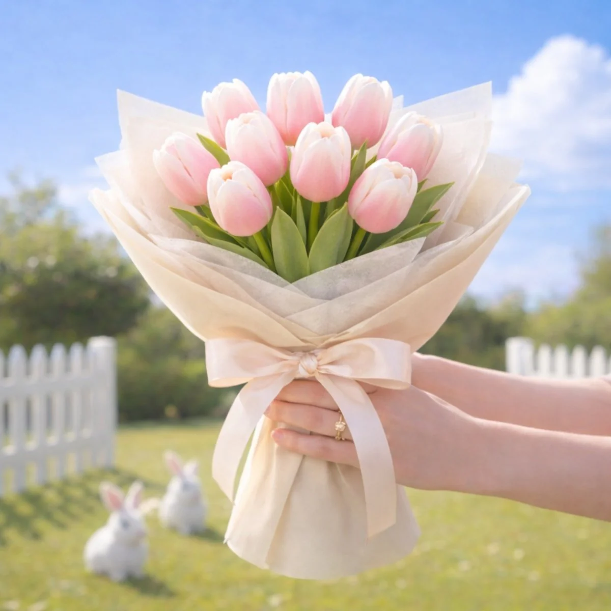 Premium Real-Touch Tulip Bouquet - Fresh Spring Flower Arrangement for Mother's Day, Birthdays & Home Decor - Hand-Tied Luxury Silk Tulips - Image 11