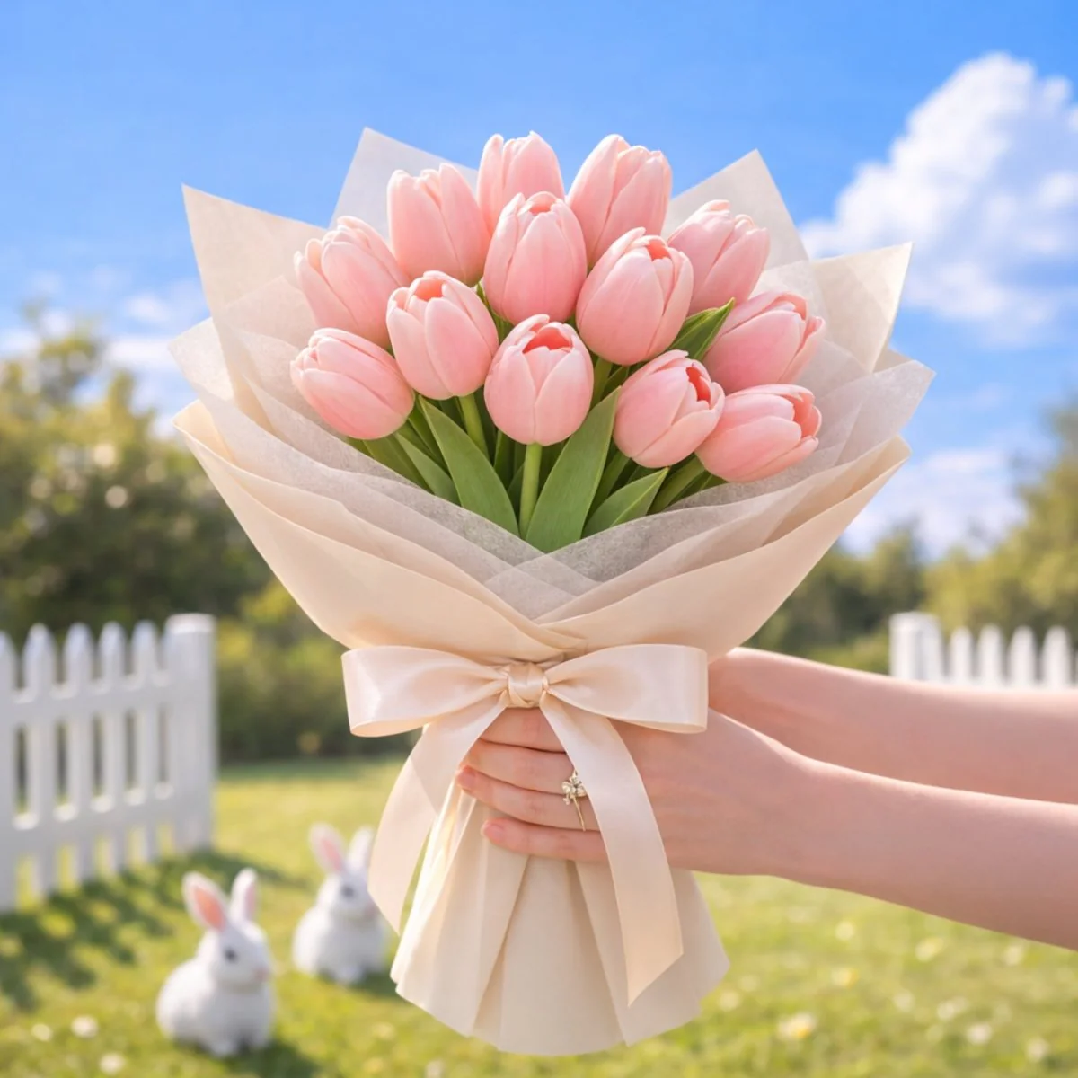 Premium Real-Touch Tulip Bouquet - Fresh Spring Flower Arrangement for Mother's Day, Birthdays & Home Decor - Hand-Tied Luxury Silk Tulips - Image 5