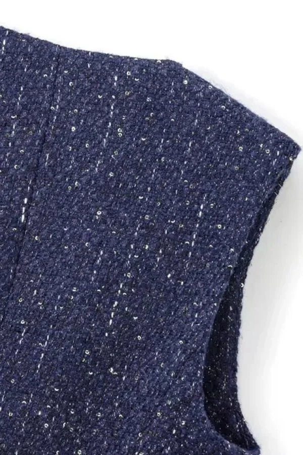 Minji Midnight Tweed Vest - Image 3