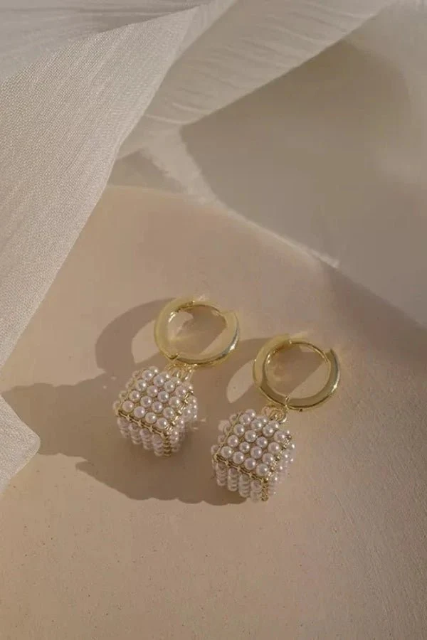 Pearl Cube Earrings - Image 6