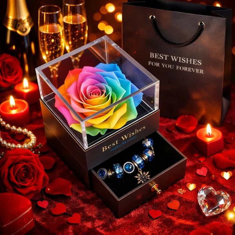 Preserved Rose Jewelry Box with Bracelet - Eternal Flower Gift Set for Valentine's Day, Anniversary & Birthday - Image 30