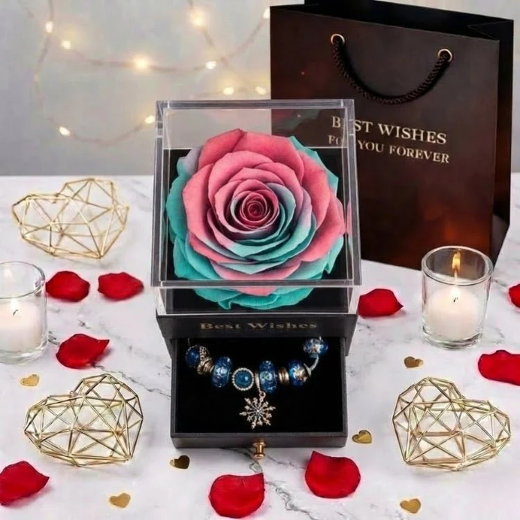 Preserved Rose Jewelry Box with Bracelet - Eternal Flower Gift Set for Valentine's Day, Anniversary & Birthday - Image 37