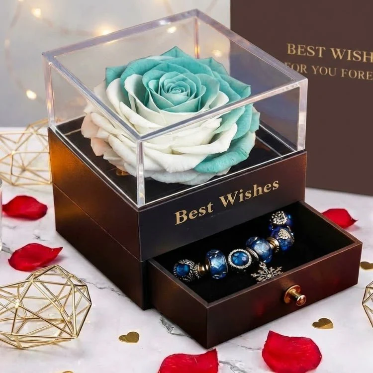 Preserved Rose Jewelry Box with Bracelet - Eternal Flower Gift Set for Valentine's Day, Anniversary & Birthday - Image 43