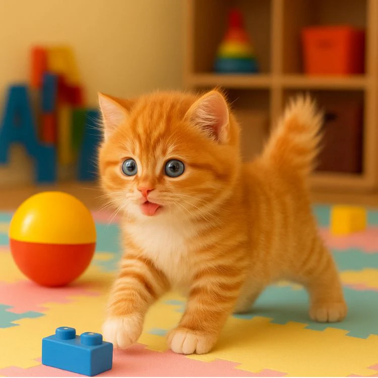Realistic Interactive Orange Tabby Robot Kitten – Walking & Meowing Electronic Pet Toy - Image 4