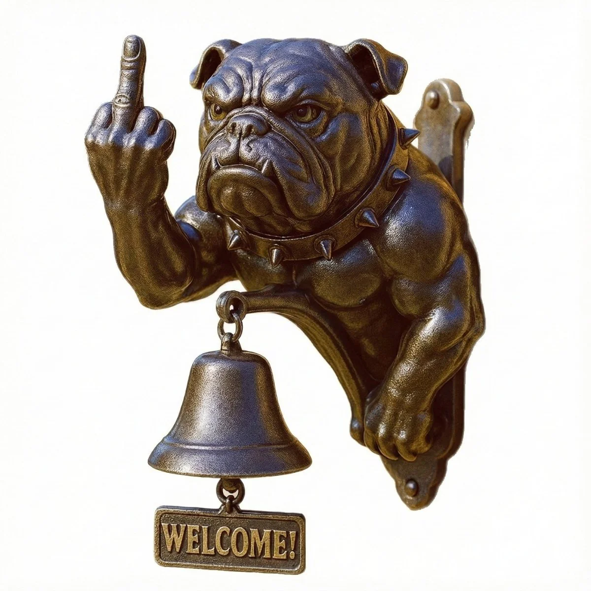 Rebellious Bulldog Door Knocker Bell - Image 4