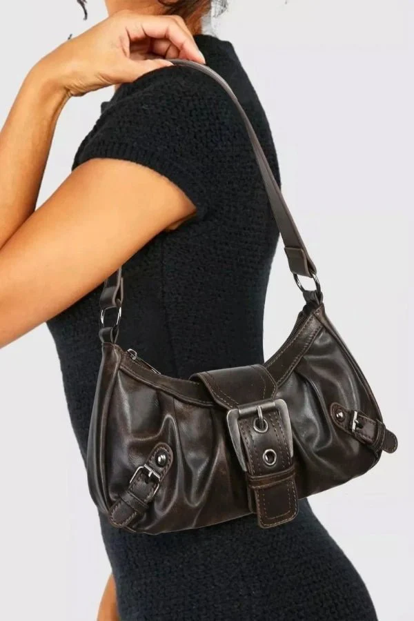 Sage Buckle Shoulder Bag - Image 13