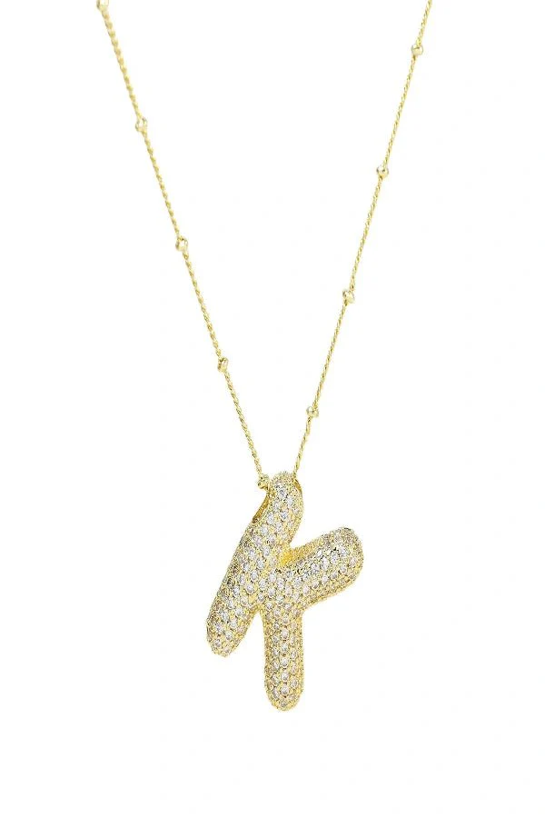 Savannah Diamond Bubble Letter Necklace - Image 12