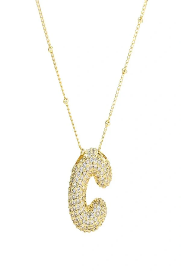 Savannah Diamond Bubble Letter Necklace - Image 4