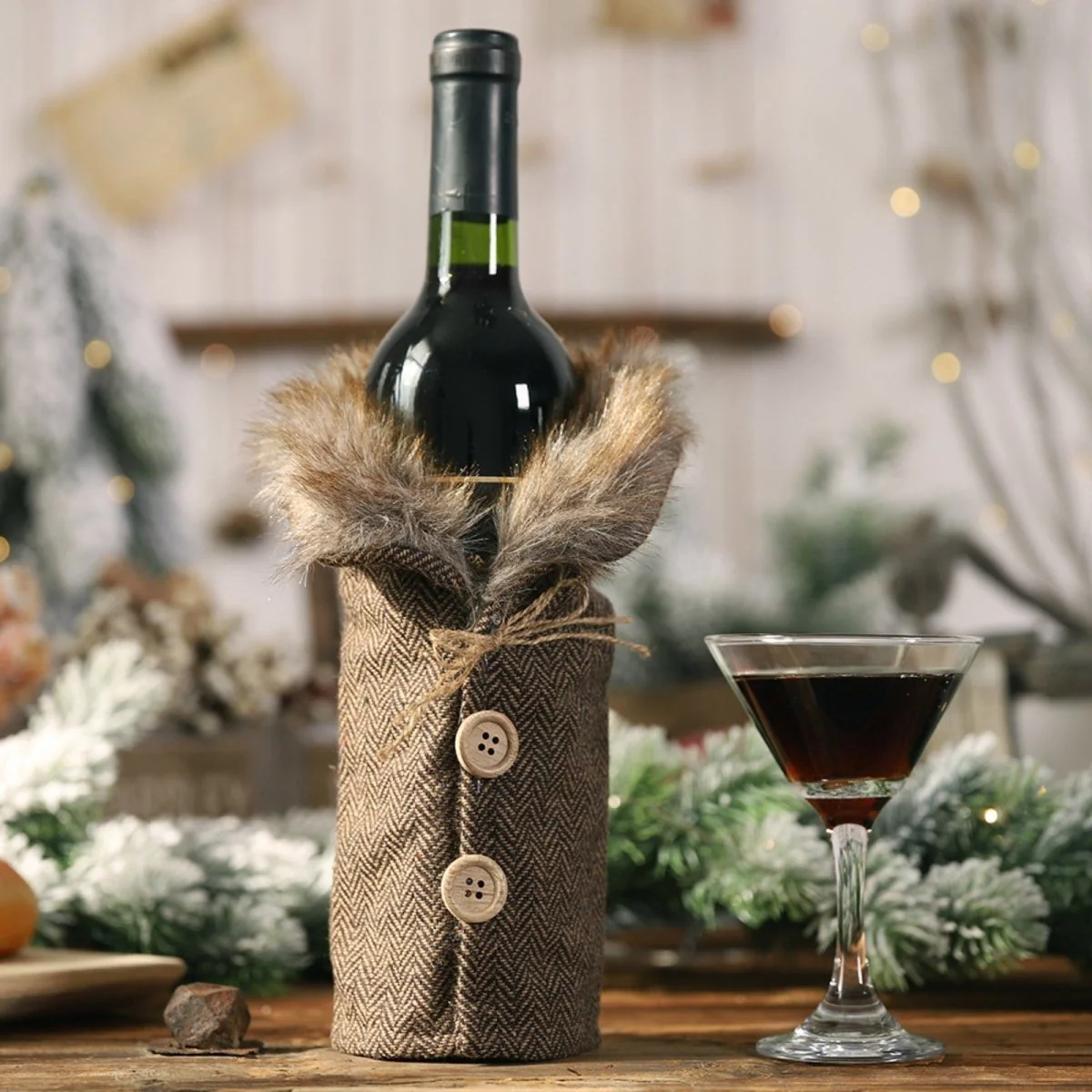 Winter Wine Coat Bottle Set - Image 5