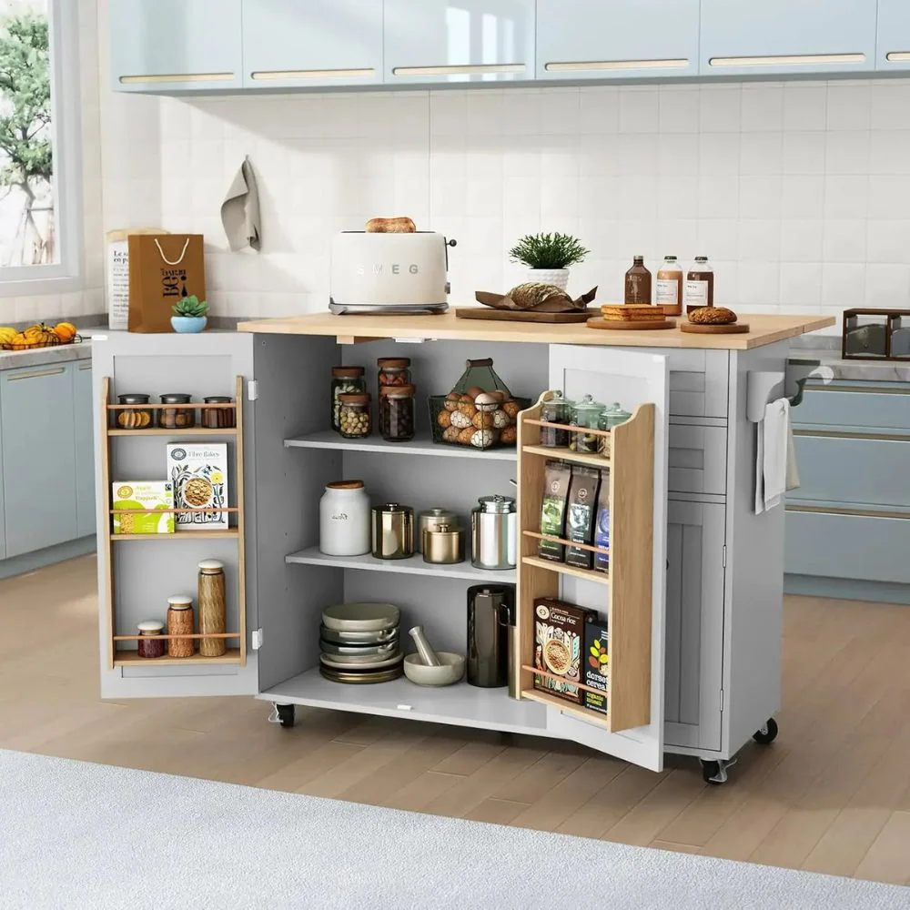 Wooden Countertop and Storage Drawers - Image 2